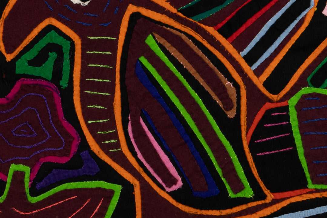 Handmade Red Robin Bird Panama Mola