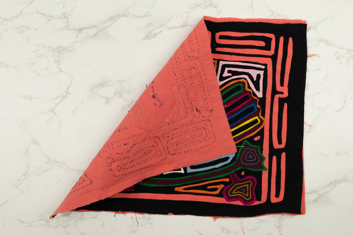 Handmade Red Robin Bird Panama Mola