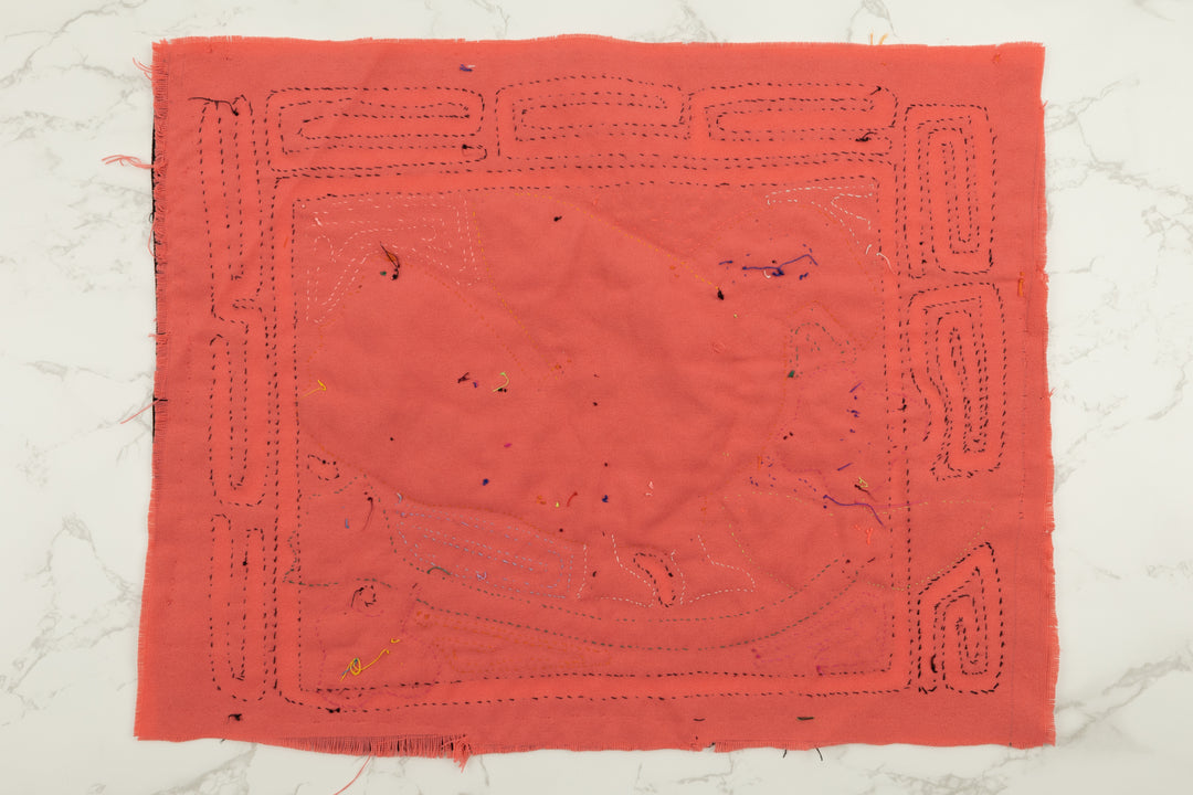 Handmade Red Robin Bird Panama Mola