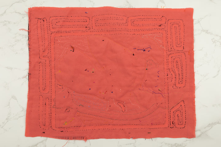 Handmade Red Robin Bird Panama Mola