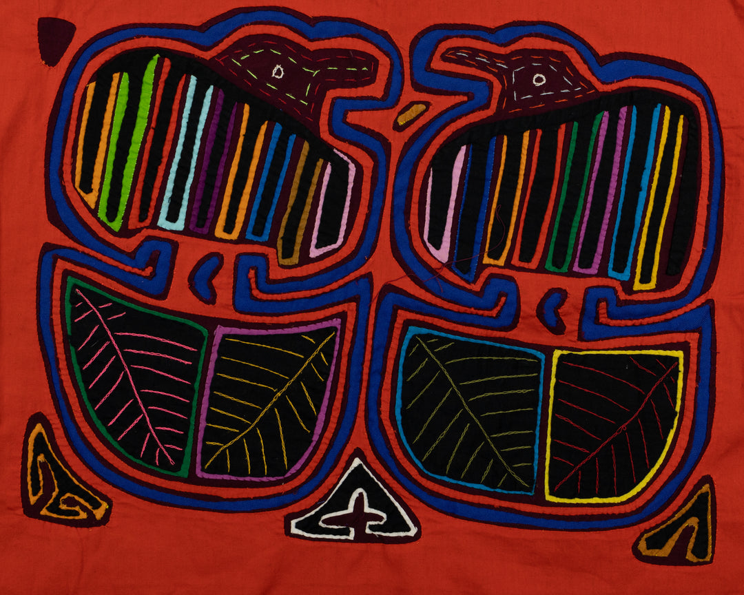 Handmade Rainbow Bird Panama Mola