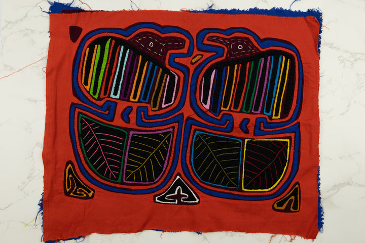 Handmade Rainbow Bird Panama Mola