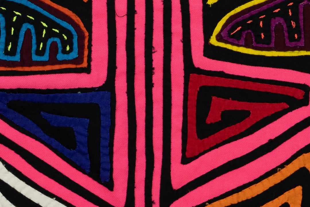 Handmade Pink Guppies Panama Mola