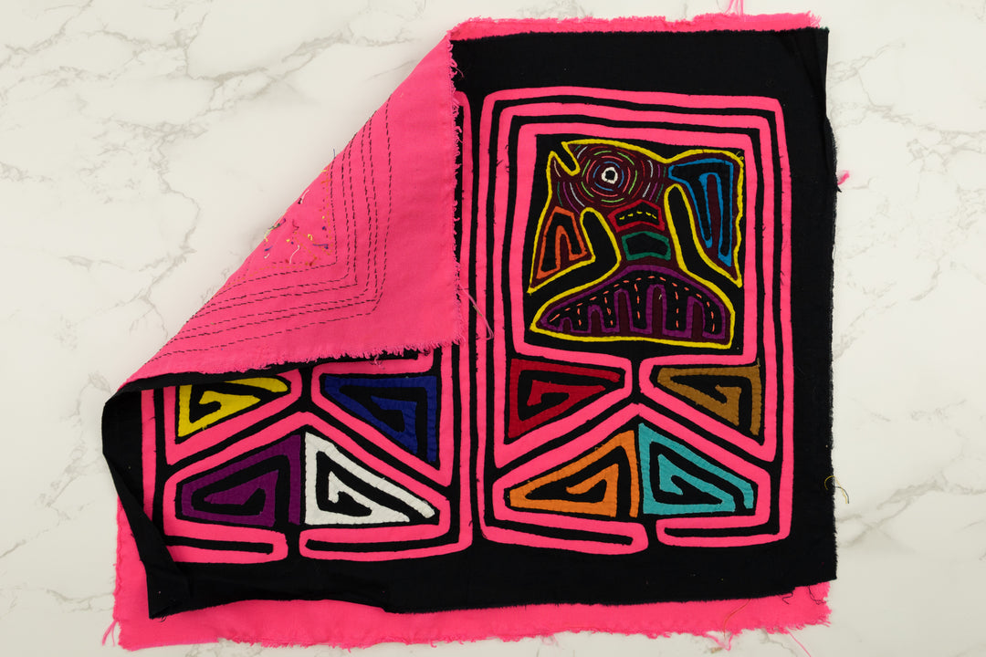 Handmade Pink Guppies Panama Mola