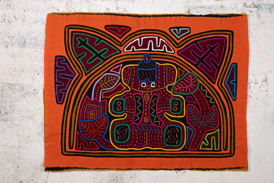 Orange Purple Teddy Bear Mola