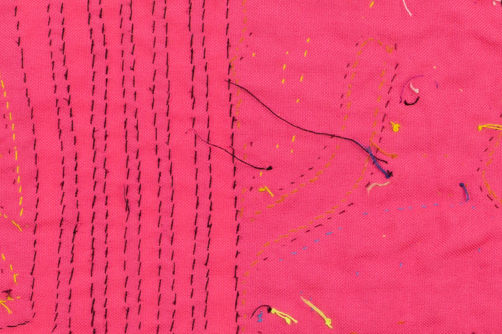 Handmade Pink Guppies Panama Mola