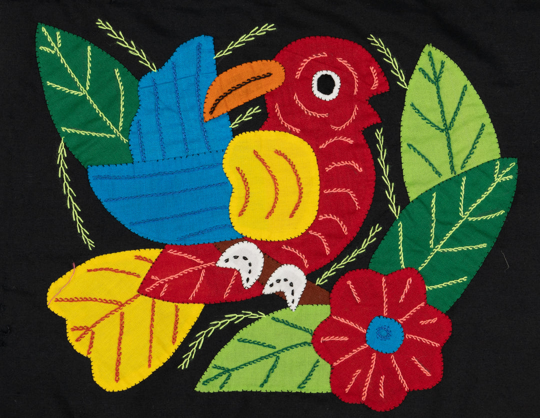 Red Yellow And Blue Bird with Flower Molita
