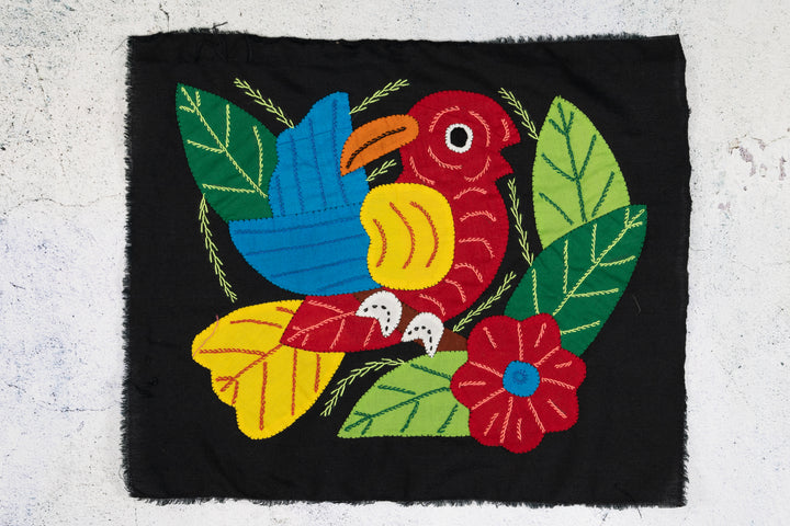 Red Yellow And Blue Bird with Flower Molita