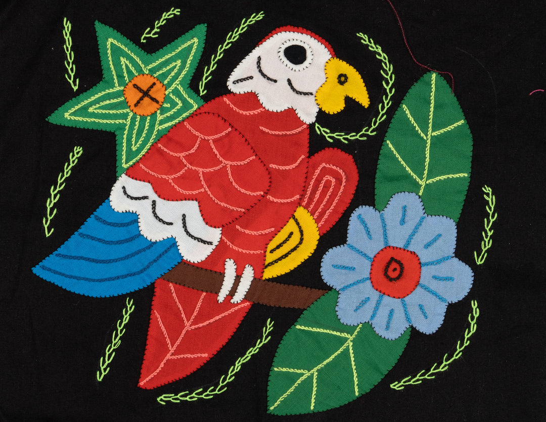 Red White And Blue Parrot with Flower Molita