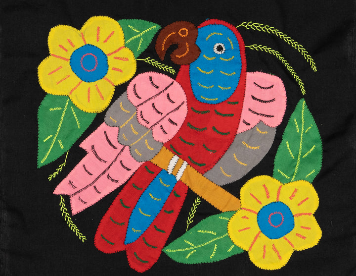 Red Blue And Pink Parrot with Flower Molita