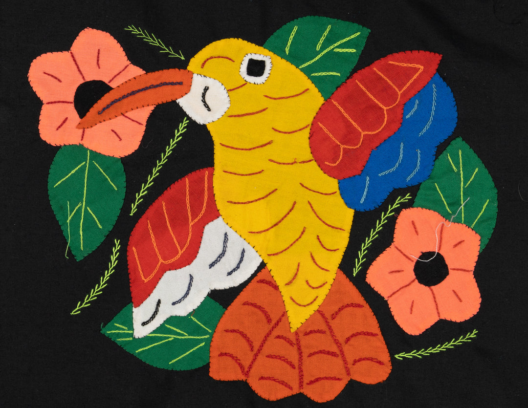 Yellow Blue And Red Hummingbird with Flower Molita
