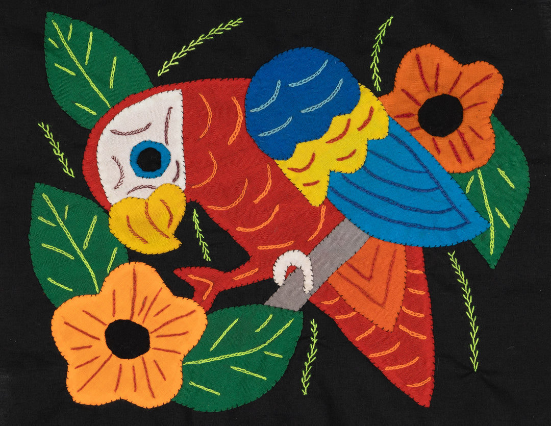 Red Yellow And Blue Parrot with Flower Molita