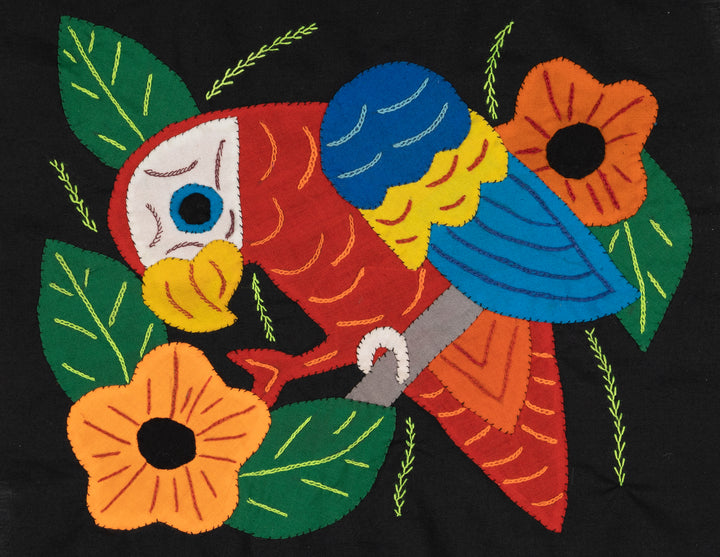 Red Yellow And Blue Parrot with Flower Molita