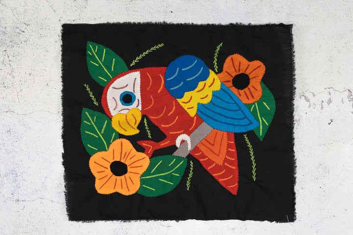 Red Yellow And Blue Parrot with Flower Molita