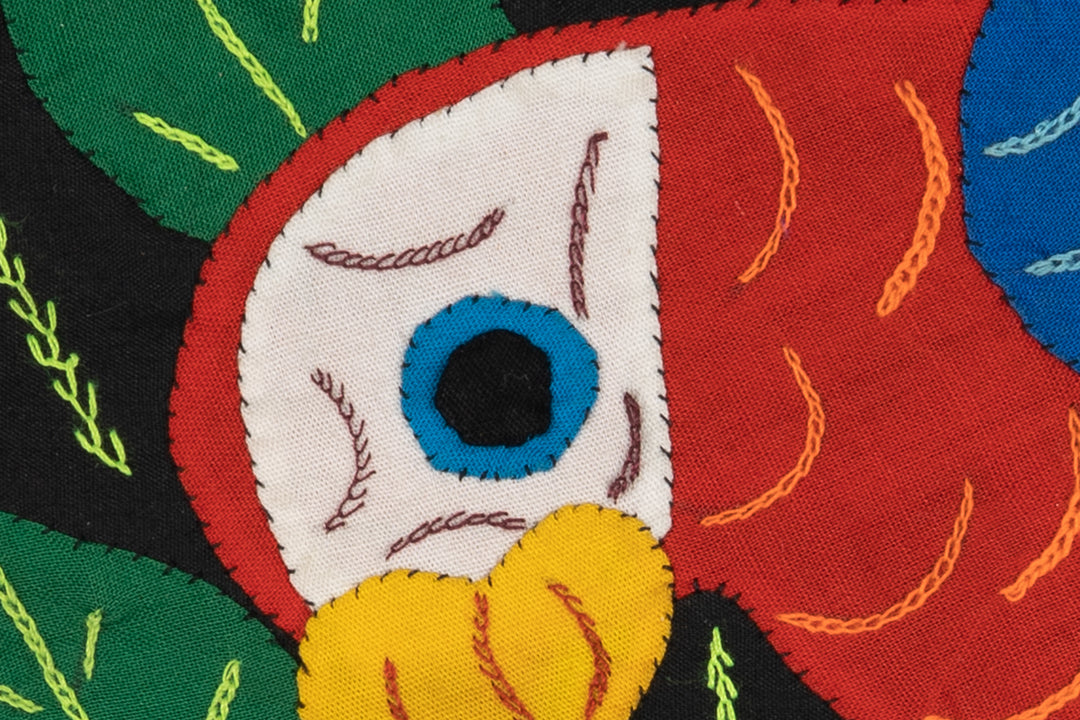 Red Yellow And Blue Parrot with Flower Molita