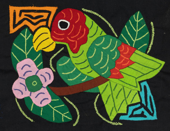 Red Yellow And Blue Parrot with Flower Molita
