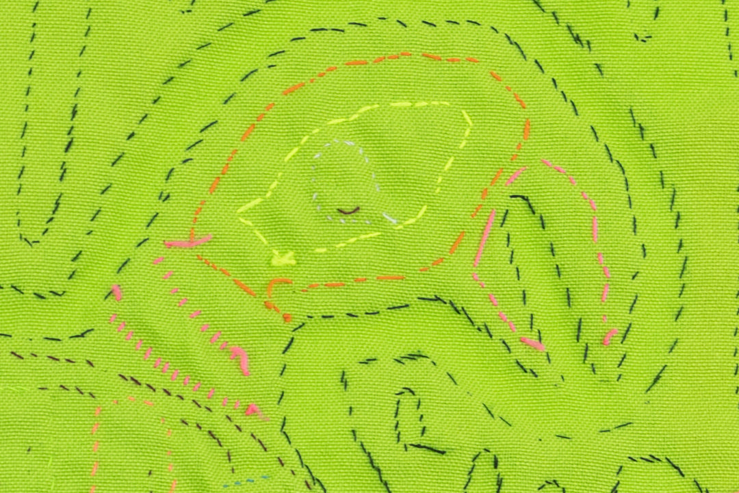 Kuna Indian Hand Sewn Green Hen Mola Panama