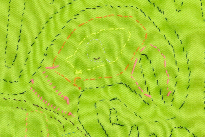 Kuna Indian Hand Sewn Green Hen Mola Panama