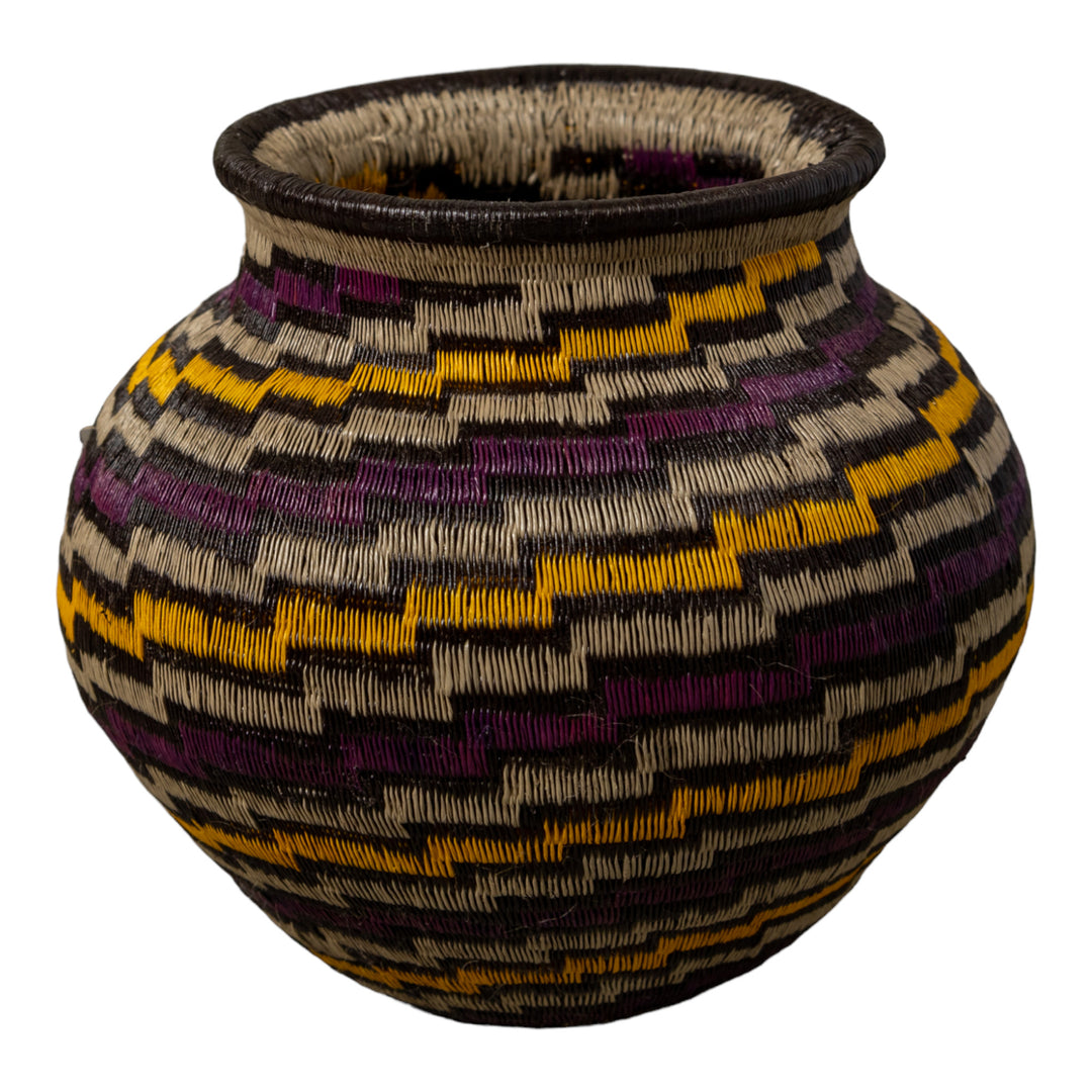 Purple Gold And Gray Step Spiral Rainforest Basket
