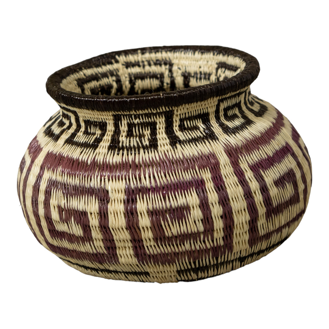 Black And Brown Greek Key Rainforest Basket