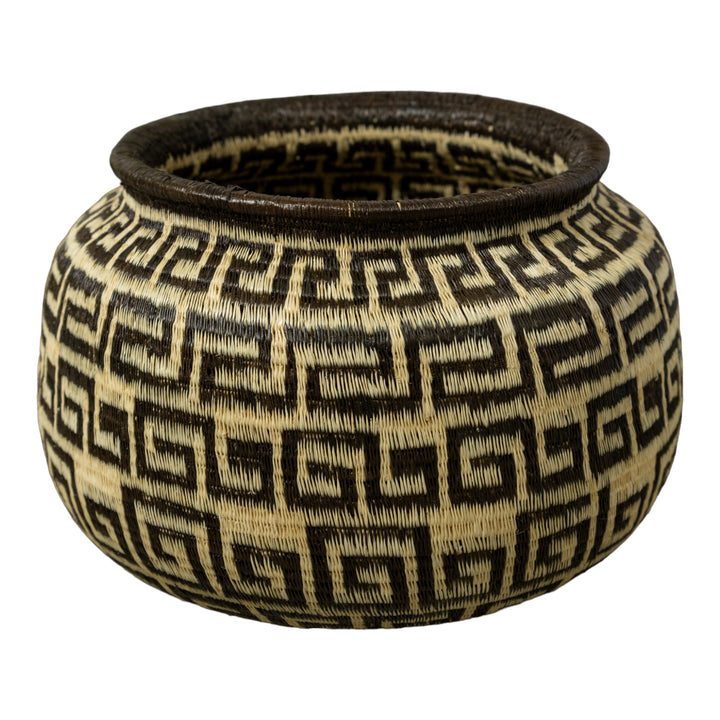 Black And White Greek Key Design Rainforest Basket