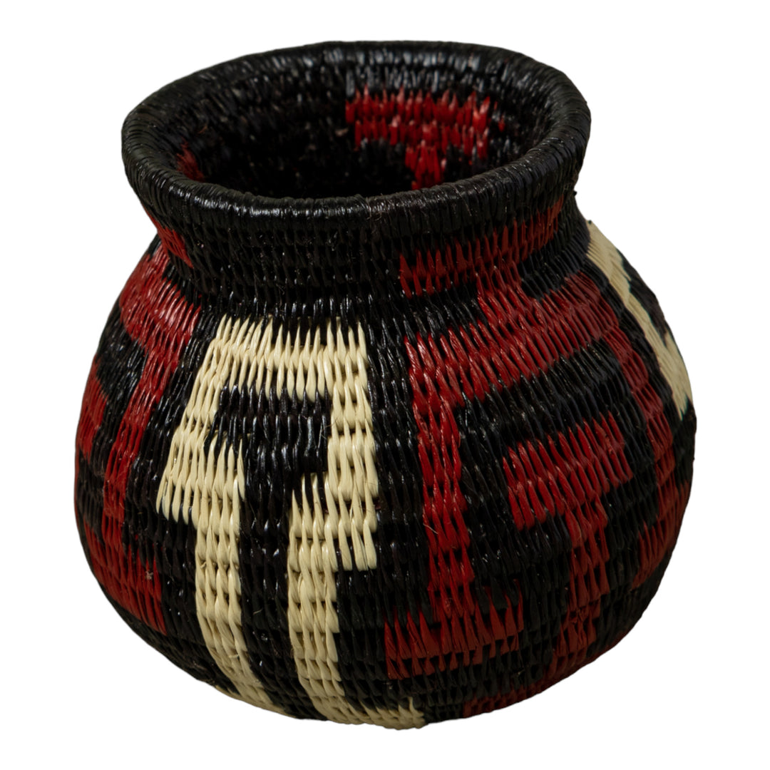 Dark Red Black And White Rainforest Basket