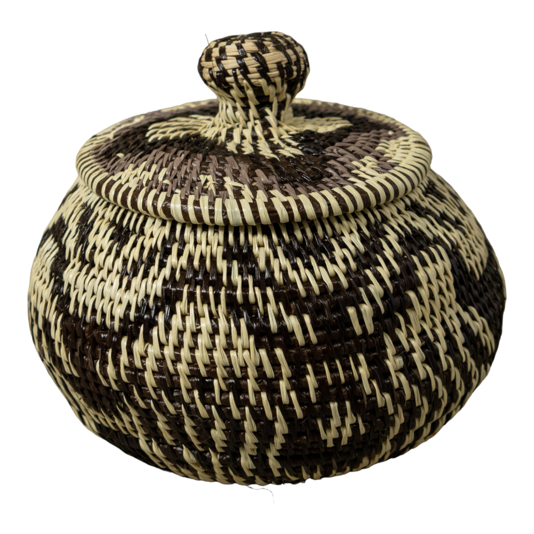 Black And White Rainforest Basket With Top