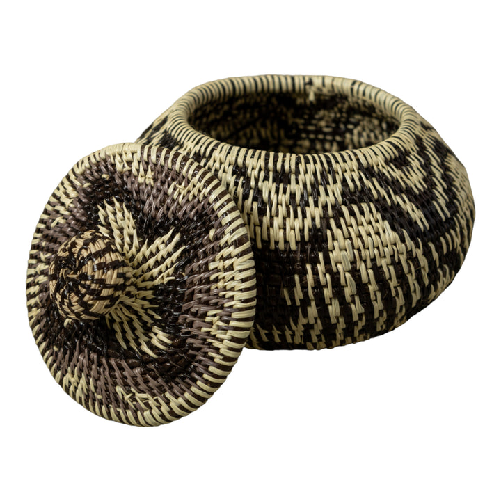 Black And White Rainforest Basket With Top