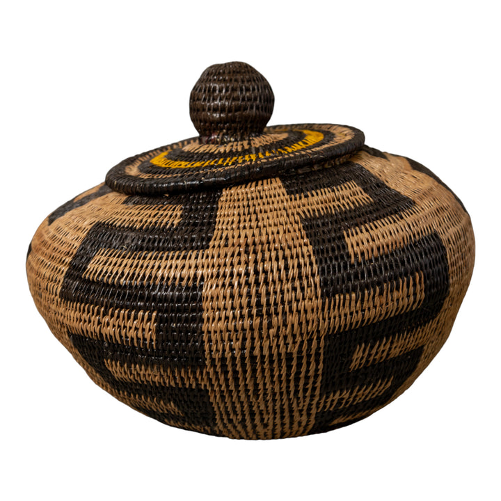 Black And Brown Snake Rainforest Basket With Top