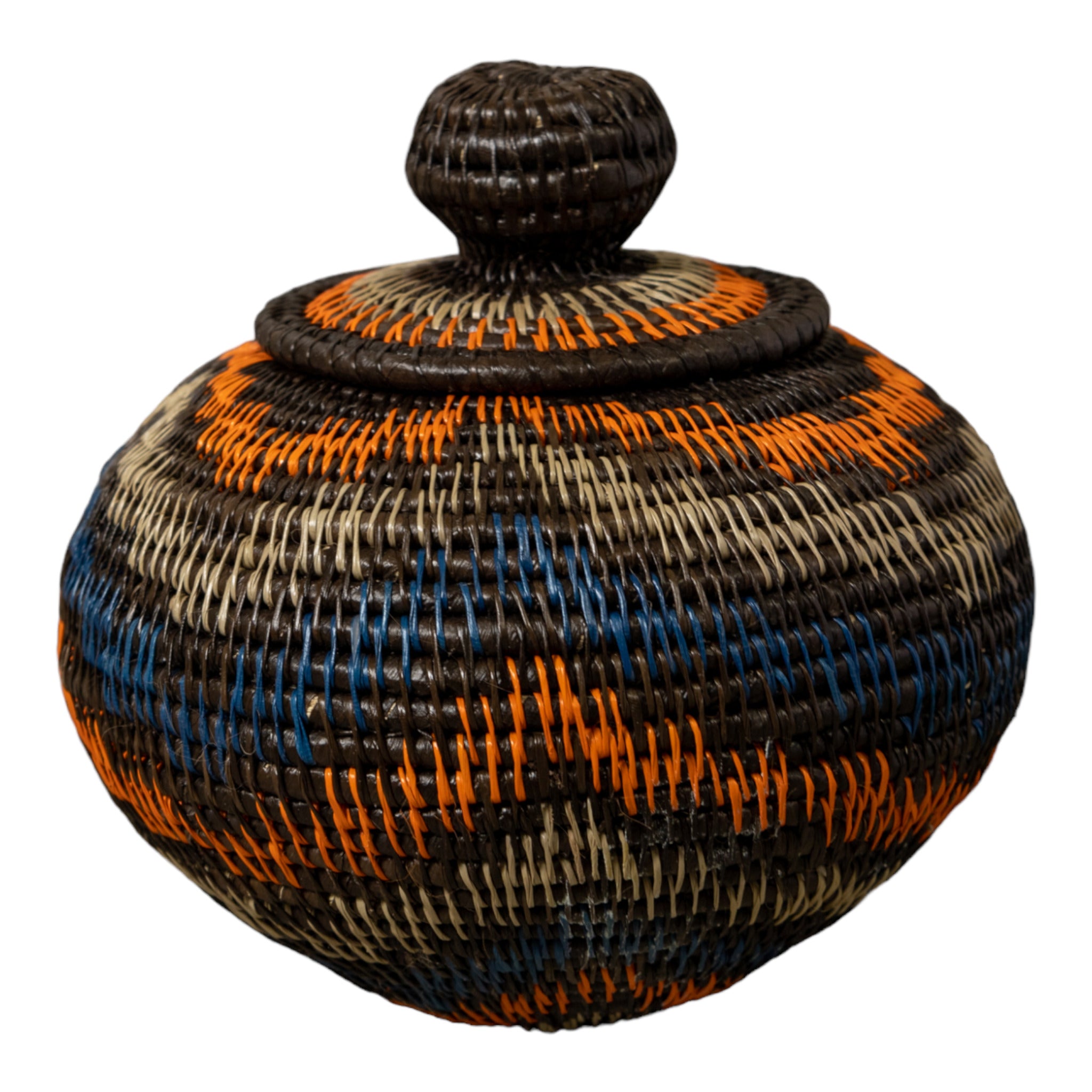 Orange And Blue Ocean Waves Rainforest Basket With Top