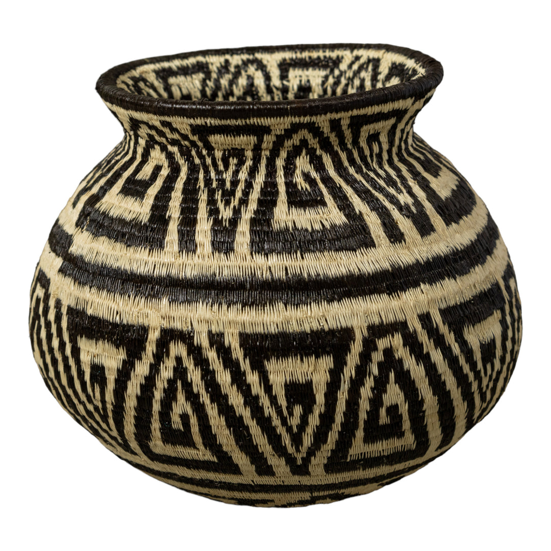 Black And White Greek Key Jungle Rainforest Basket