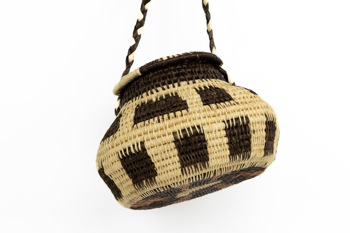 Hand Woven Vintage Hanging Basket Made By Indigenous Artisans
