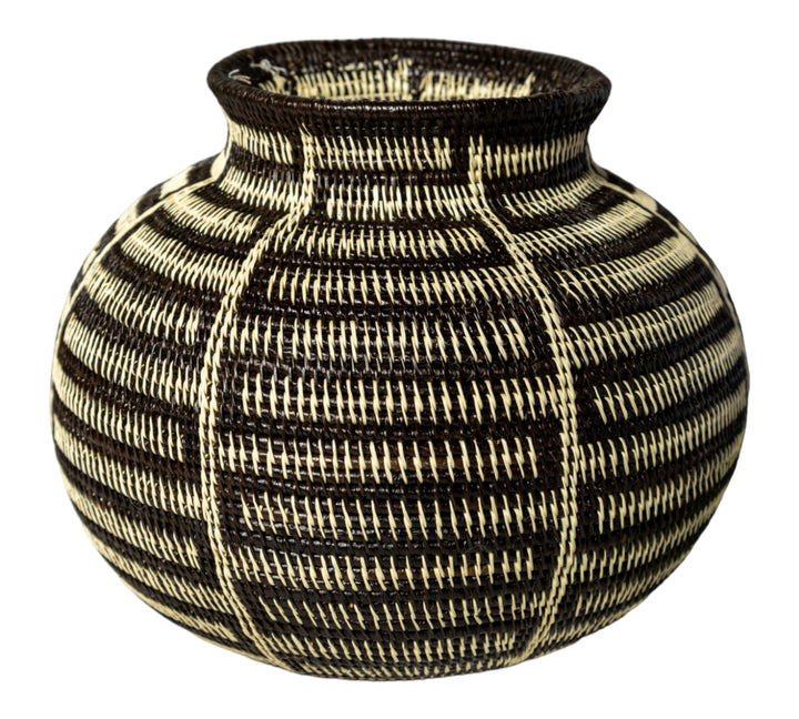 Extraordinary Black And White Woven Basket