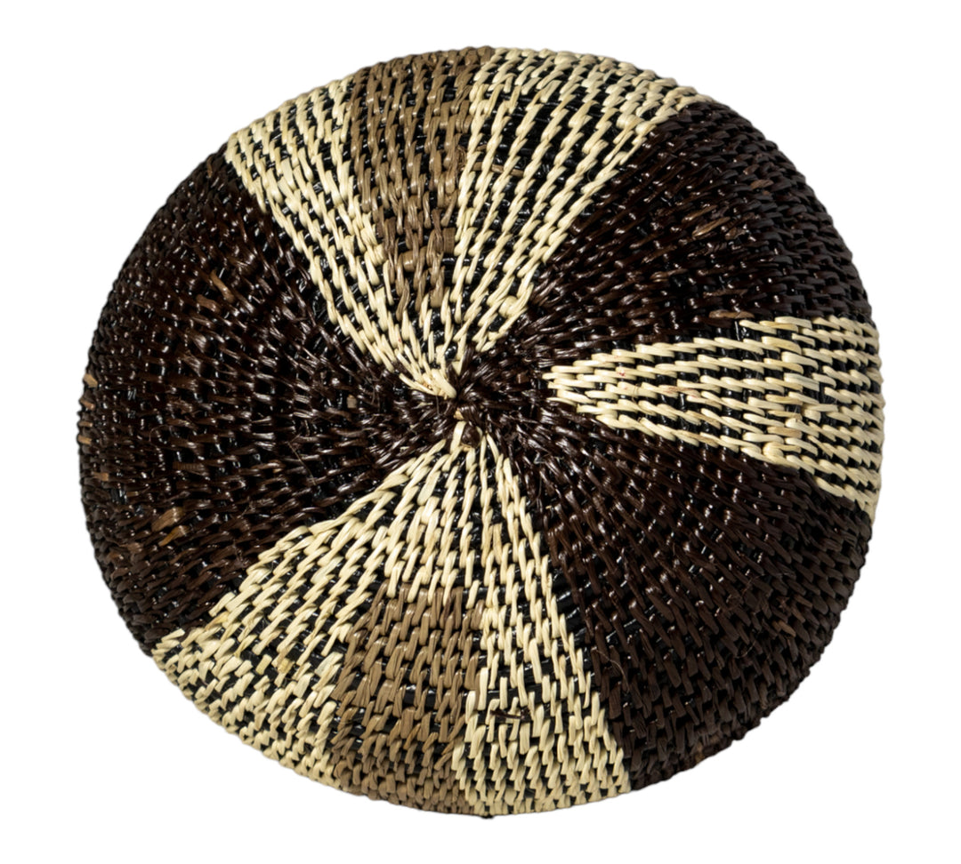 Black White And Green Woven Basket