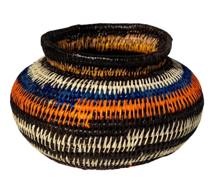 Orange Blue And Purple Woven Basket