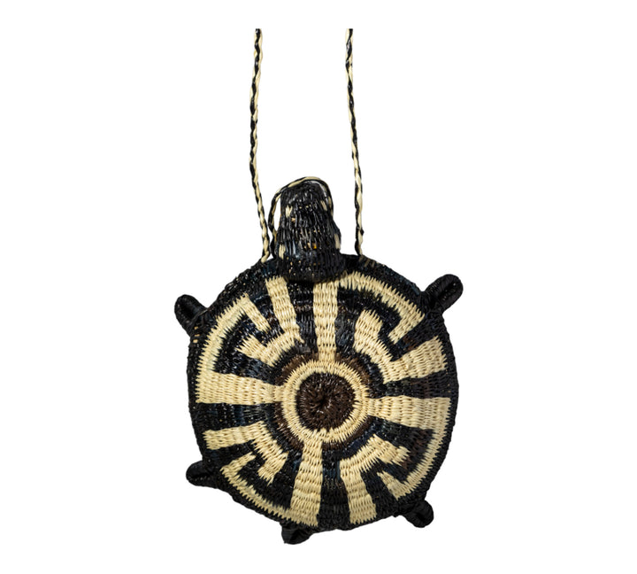Black And White Turtle Purse Woven Basket