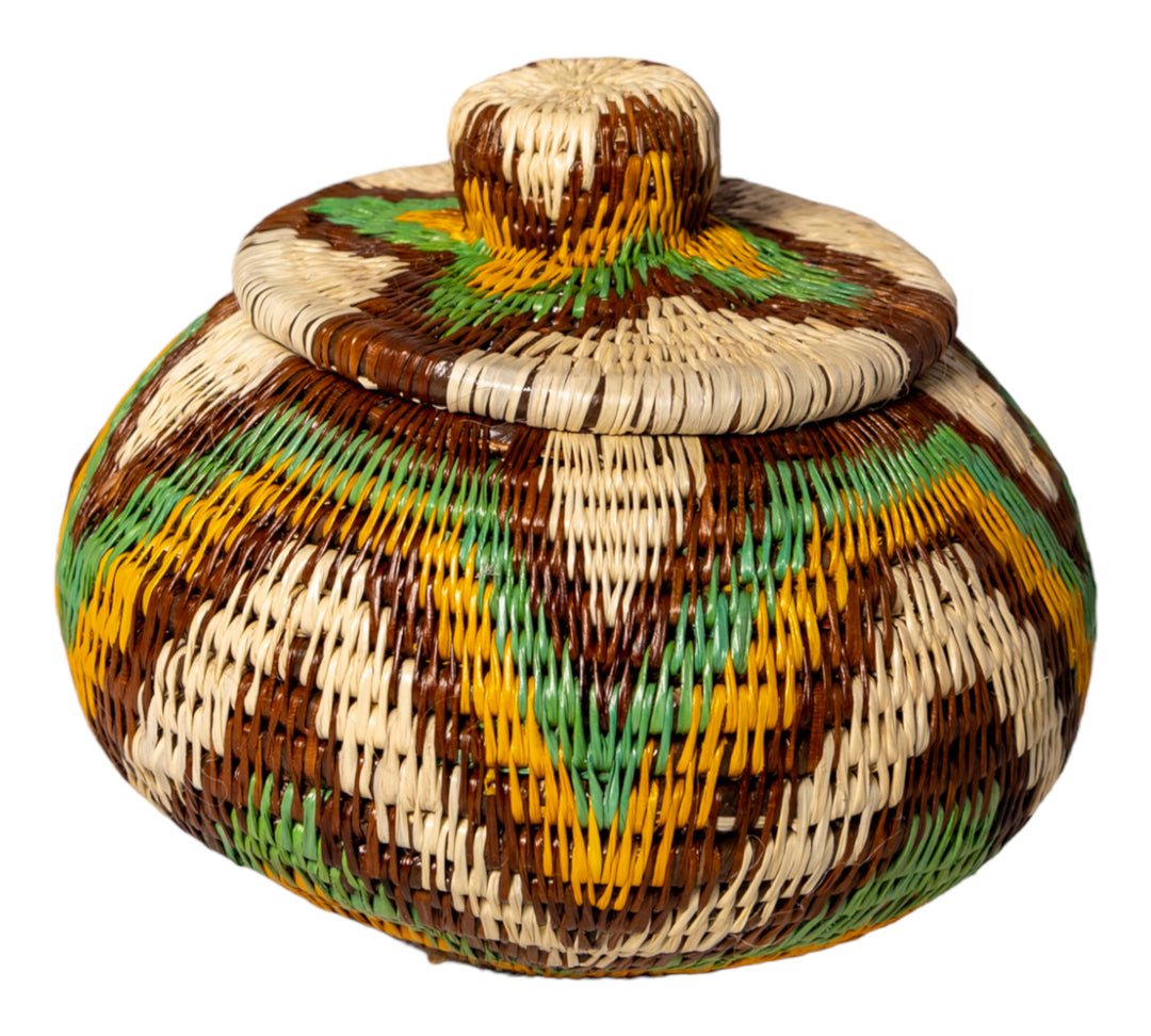 Surfing Waves Woven Basket With Top
