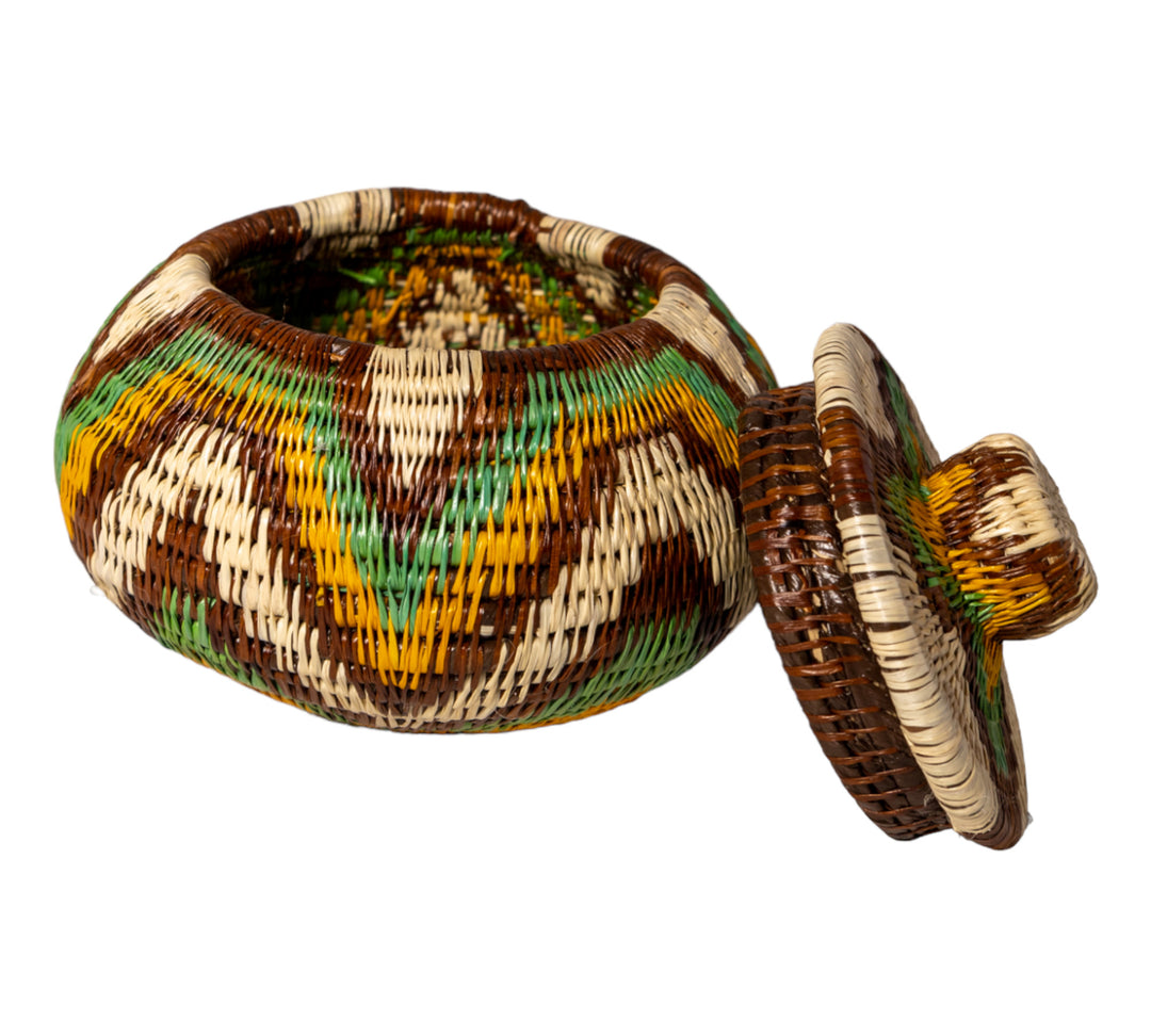 Surfing Waves Woven Basket With Top