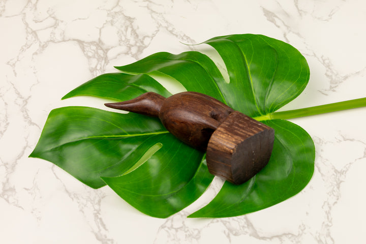Jungle Fly Catcher Figurine, Wood Carving