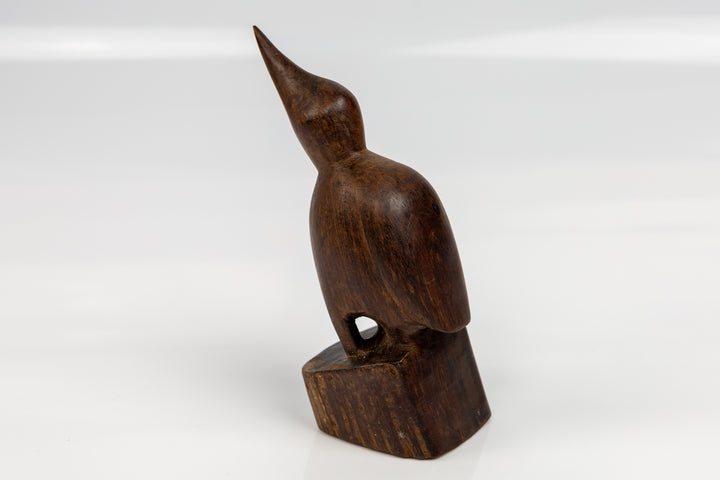Jungle Fly Catcher Figurine, Wood Carving