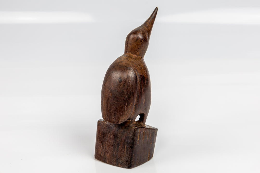 Jungle Fly Catcher Figurine, Wood Carving