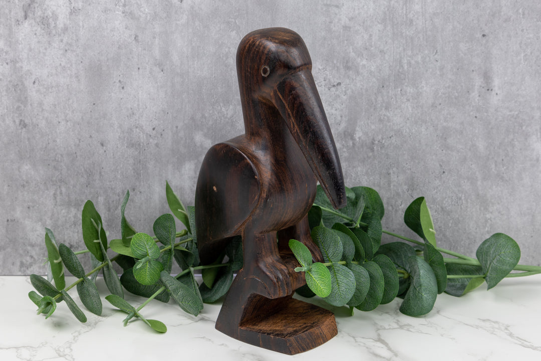 Pelican Figurine, Wood Carving