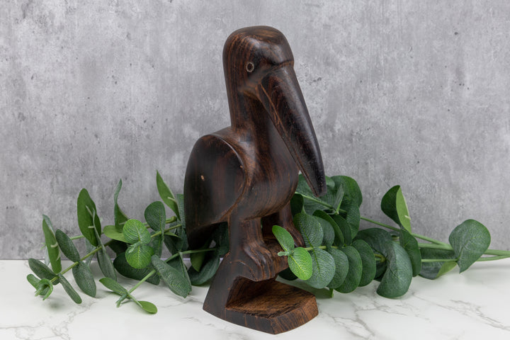 Pelican Figurine, Wood Carving
