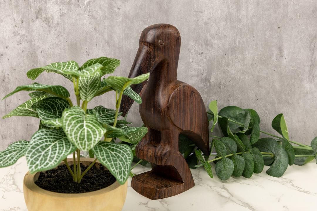 Pelican Figurine, Wood Carving