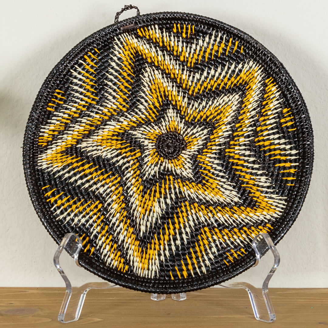 Galaxy Gold Black And White Bursting Star Basket Plate