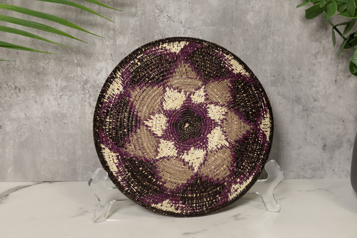 Striking Purple and White Bowl Basket Plate