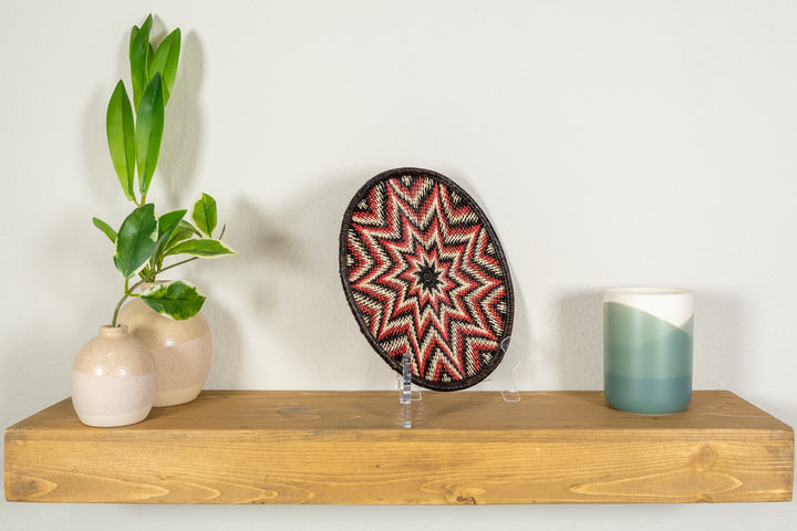 Galaxy Red Black And White Bursting Star Basket Plate
