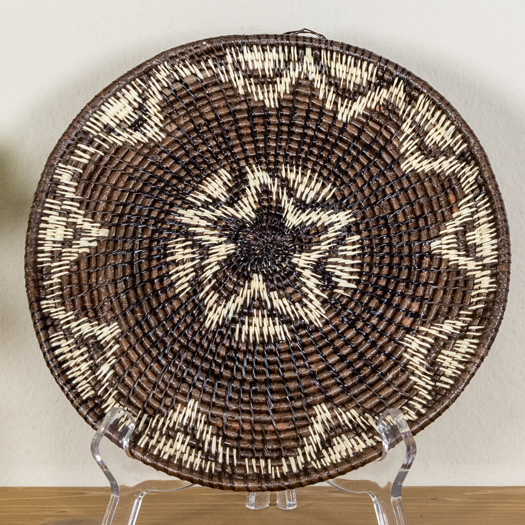 Galaxy Brown And White Black Hole Basket Plate