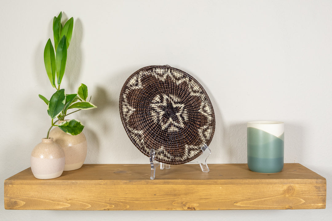 Galaxy Brown And White Black Hole Basket Plate
