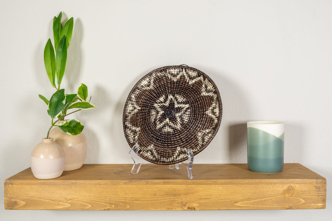 Galaxy Brown And White Black Hole Basket Plate